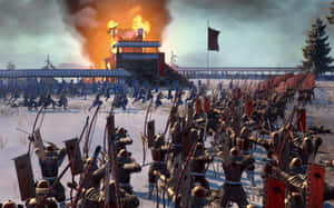 Ancient Shogun Warrior In Dramatic Pose Wallpaper