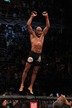 Anderson Silva Jumping Celebration Wallpaper