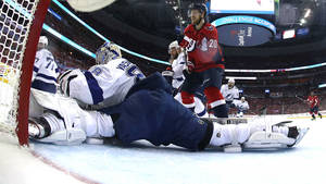 Andrei Vasilevskiy In Action, Leading The Tampa Bay Lightning Team Wallpaper