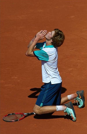 Andrey Rublev Kneeling On The Ground Wallpaper