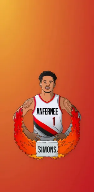 Anfernee Simons Basketball Illustration Wallpaper