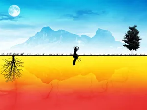 Angel And Demon In A Contrasting World Wallpaper