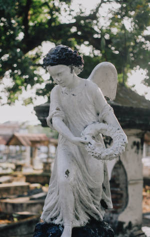 Angel Child Statue Wallpaper