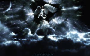 Angels In Heaven Light Streaks Wallpaper