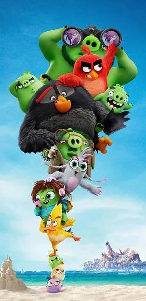 Angry Birds Characters Beach Totem Wallpaper