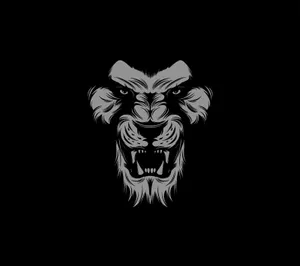 Angry Tiger Monochrome Face Wallpaper