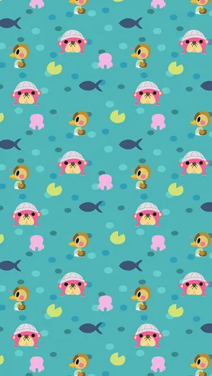 Animal Crossing Characters Pattern Wallpaper