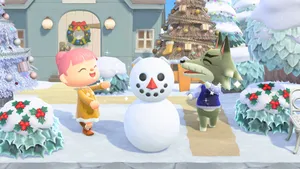Animal Crossing Winter Dobie Wallpaper