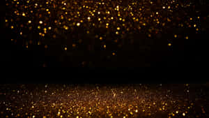 Animated Bokeh Black And Gold Glitter Wallpaper