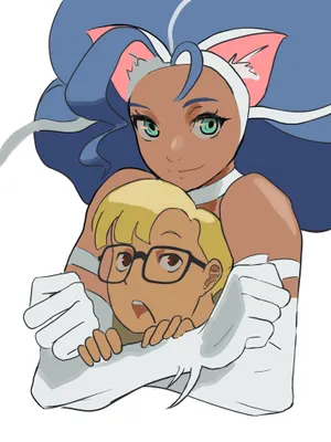 Animated Catgirland Friend Illustration Wallpaper