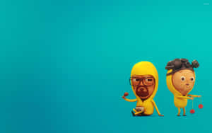Animated Charactersin Yellow Hazmat Suits Wallpaper