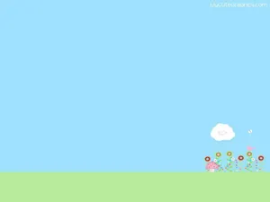 Animated Flowers And Small Cloud Cute Computer Wallpaper
