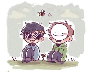 Animated Friends Enjoying Nature Wallpaper