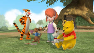 Animated Friends With Tigger 3d Wallpaper