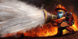 Animated Photo Of The Firefighter Wallpaper