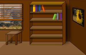 Animated Wooden Bookshelf Wallpaper