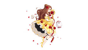 Anime Belle With Rose Wallpaper