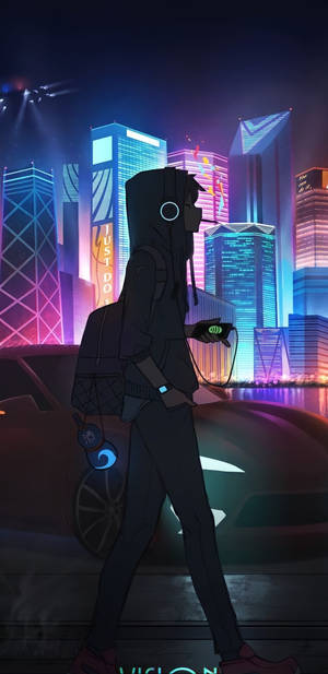 Anime Boy Cyberpunk 2k Amoled Wallpaper