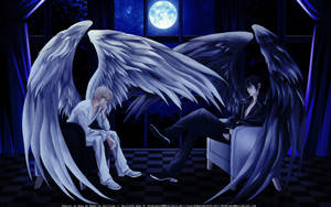 Anime Boy Dark And Light Angels Wallpaper