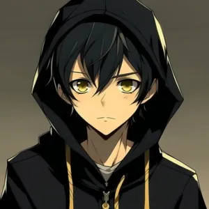 Anime Boy With Black Hairand Yellow Eyes Wallpaper