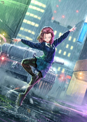 Anime Dance Girl In Rain Wallpaper