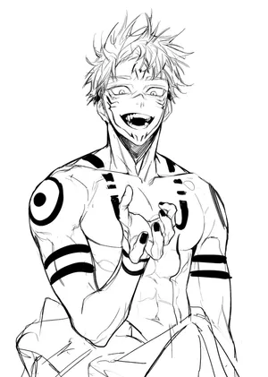 Anime Drawing Laughing Sukuna Wallpaper