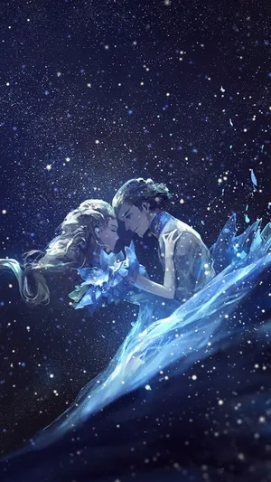 Anime Galaxy Love Kiss Wallpaper