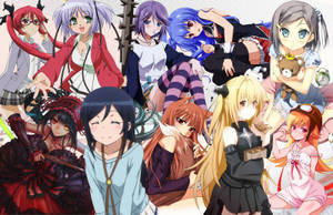 Anime Girls In Different Costumes Wallpaper