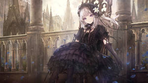 Anime Goth Lolita In Black Pfp Wallpaper