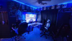Anime Inspired Gamer Room Setup Wallpaper