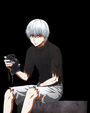Anime Kaneki Sad White Hair Wallpaper