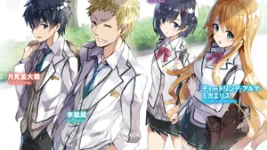 Anime School Scenery Friends Hanging Out Wallpaper