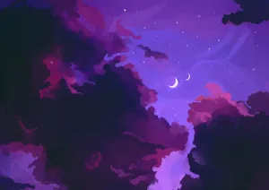 Anime Sky Dark Purple And Black Wallpaper