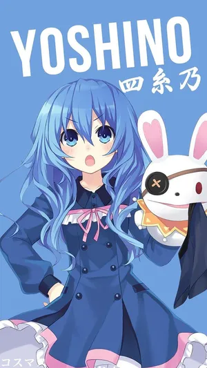 Anime Waifu Date A Live Yoshino Himekawa Blue Aesthetic Wallpaper