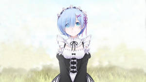 Anime Waifu Re Zero Rem Maid Outfit Wallpaper