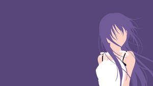 Anime Waifu Yuzuki Eba Minimalist Purple Aesthetic Wallpaper