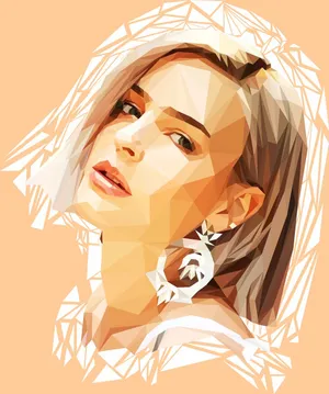 Anne Marie Polygon Art Wallpaper