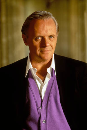 Anthony Hopkins In Purple Blazer Wallpaper