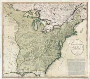 Antique Mapof United States1787 Wallpaper