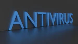 Antivirus Typography In Blue Font Wallpaper