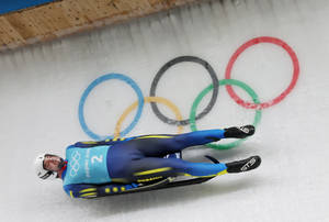 Anton Dukach, Luge Champion From Ukraine, In Intense Race Wallpaper