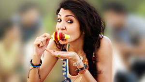 Anushka Sharma Eats Ice Cream Wallpaper