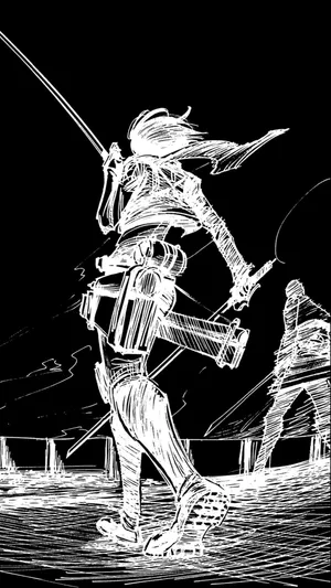 Aot Manga Negative Sketch Wallpaper