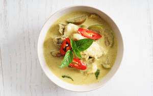 Appetizing Light Green Snapper Thai Curry Wallpaper