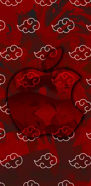 Apple Logo Akatsuki Cloud Iphone Wallpaper