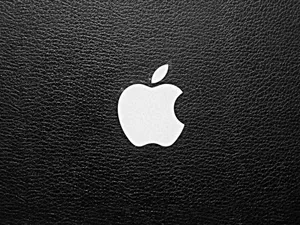 Apple Logo Black Leather Awesome Ipad Wallpaper