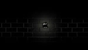 Apple Logo On A Brick Wall In The Dark Wallpaper