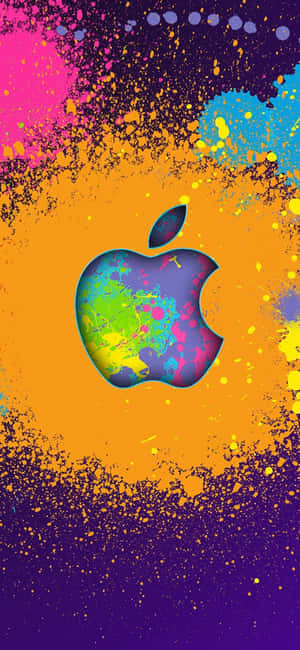Apple Logo Paint Splash Iphone Xs Wallpaper