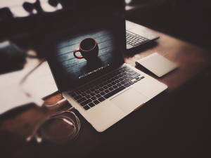 Apple Products Macbook Laptop Coffee Desk Wallpaper