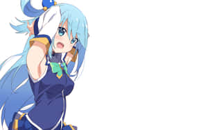Aqua Anime Character Blue Hair Wallpaper